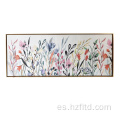 Arte de la pared de la pintura de la lona flotante de las flores silvestres coloridas
